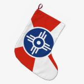 Vlag van Wichita (Kansas, Verenigde Staten) Grote Kerstsok (Voorkant (Hangend))