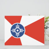 Vlag van Wichita (Kansas, Verenigde Staten) Kaart (Staand voorkant)