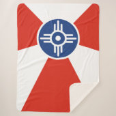 Vlag van Wichita (Kansas, Verenigde Staten) Sherpa Deken (Voorkant)