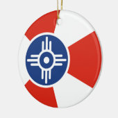 Vlag van Wichita (Kansas, VS) Keramisch Ornament (Links)