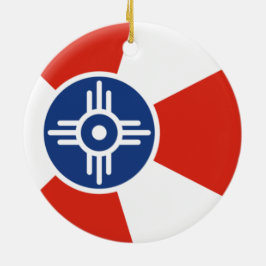 Vlag van Wichita (Kansas, VS) Keramisch Ornament