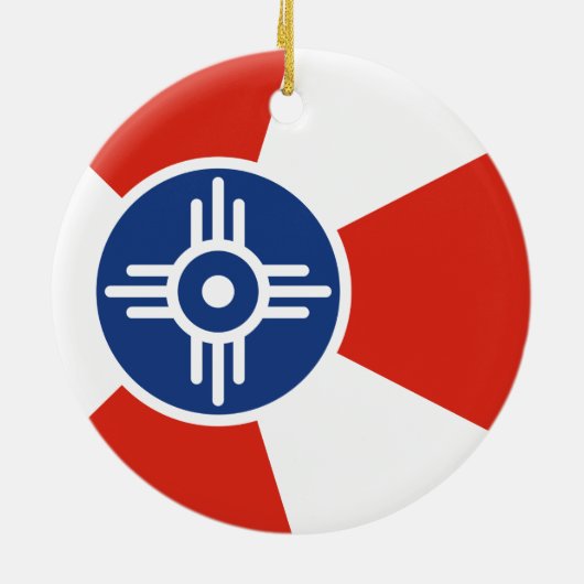 Vlag van Wichita (Kansas, VS) Keramisch Ornament (Achterkant)