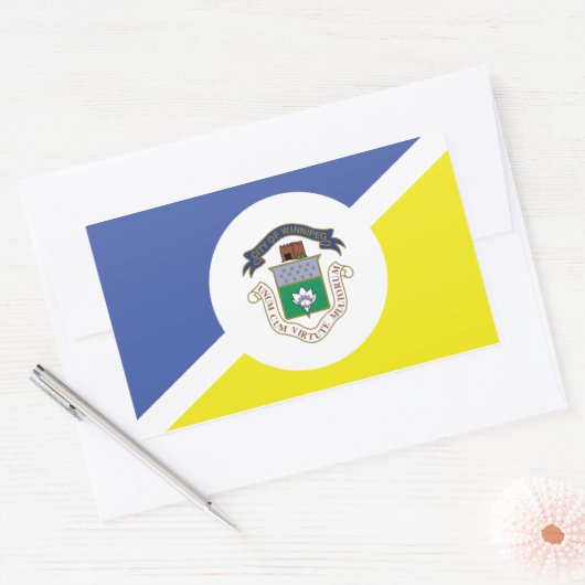 Vlag van Winnipeg, Manitoba Rechthoek Stickers (Envelop)