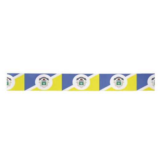 Vlag van Winnipeg, Manitoba Satin Ribbon Satijnen Lint (Voorkant)