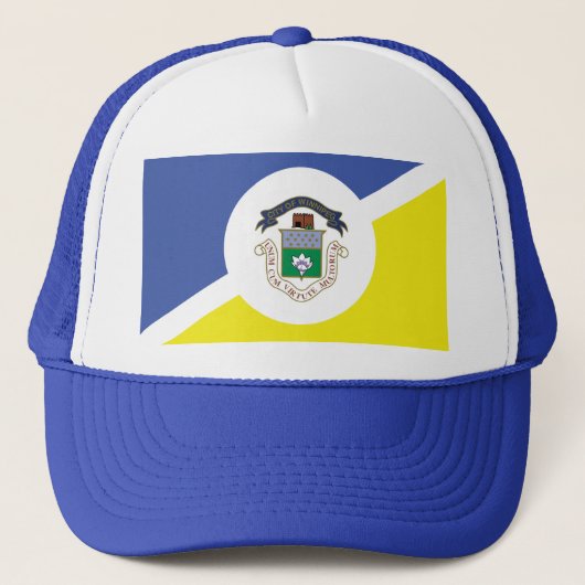 Vlag van Winnipeg, Manitoba Trucker Hat Pet (Voorkant)