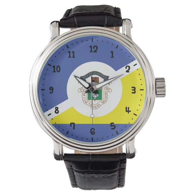 Vlag van Winnipeg, Manitoba Watch Horloge (Voorkant)