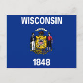Vlag van Wisconsin Briefkaart (Voorkant)