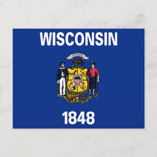 Vlag van Wisconsin Briefkaart (Voorkant)
