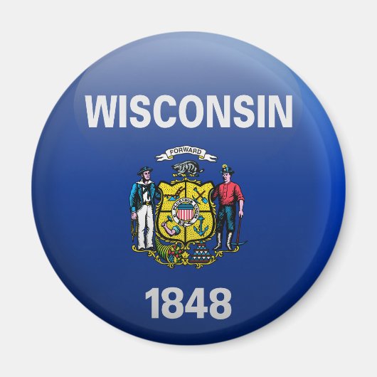 Vlag van Wisconsin Magneet (Voorkant)
