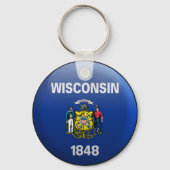 Vlag van Wisconsin Sleutelhanger (Voorkant)
