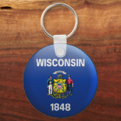 Vlag van Wisconsin Sleutelhanger (Voorkant)