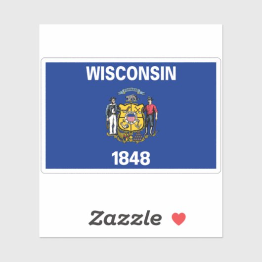 Vlag van Wisconsin Sticker (Vel)