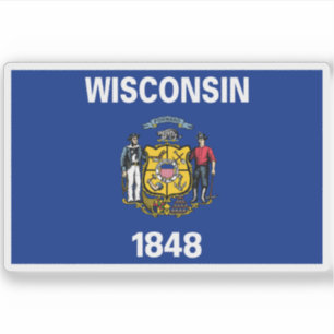Vlag van Wisconsin Sticker
