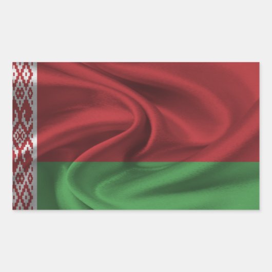 Vlag van Wit-Rusland Rechthoekige Sticker (Voorkant)