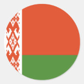 Vlag van Wit-Rusland Totale Afdekking Ronde Sticker (Voorkant)