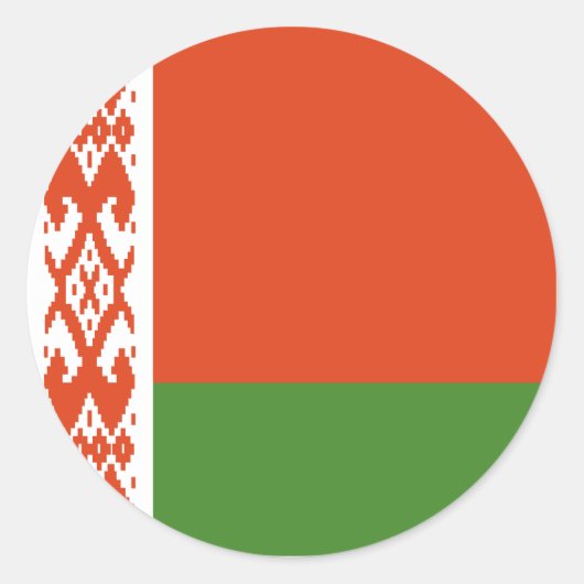 Vlag van Wit-Rusland Totale Afdekking Ronde Sticker (Voorkant)