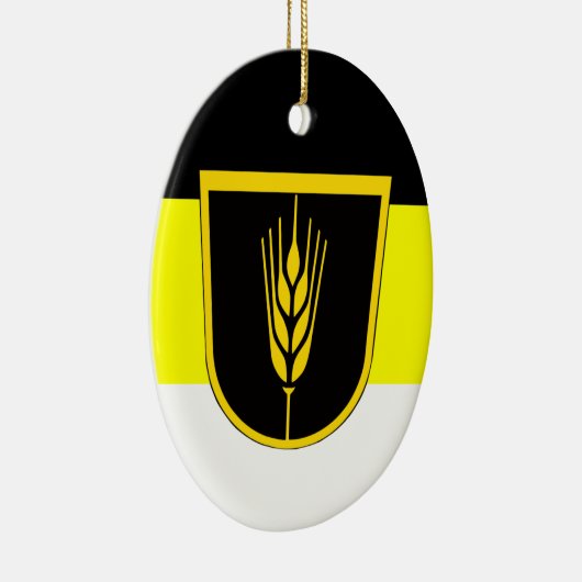 Vlag van Wolgadeutsche (zwart-gele/witte versie) Keramisch Ornament (Rechts)