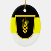 Vlag van Wolgadeutsche (zwart-gele/witte versie) Keramisch Ornament (Voorkant)