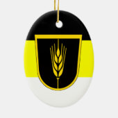 Vlag van Wolgadeutsche (zwart-gele/witte versie) Keramisch Ornament (Achterkant)