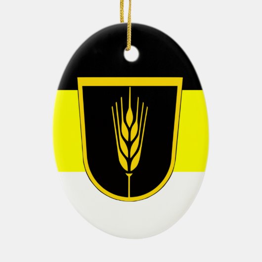 Vlag van Wolgadeutsche (zwart-gele/witte versie) Keramisch Ornament (Achterkant)