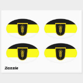 Vlag van Wolgadeutsche (zwart-gele/witte versie) Ovale Sticker (Vel)