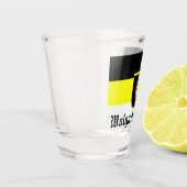 Vlag van Wolgadeutsche (zwart-gele/witte versie) Shot Glas (Links)