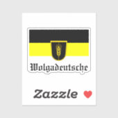 Vlag van Wolgadeutsche (zwart-gele/witte versie) Sticker (Vel)