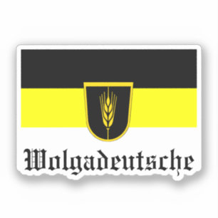 Vlag van Wolgadeutsche (zwart-gele/witte versie) Sticker