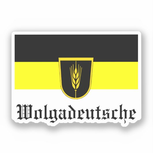 Vlag van Wolgadeutsche (zwart-gele/witte versie) Sticker (Voorkant)