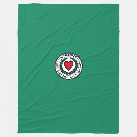 Vlag van Worcester, Massachusetts Fleece Dekbed Deken (Voorkant)