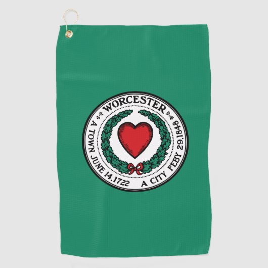 Vlag van Worcester, Massachusetts Golfhanddoek (Voorkant)