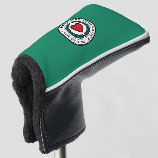 Vlag van Worcester, Massachusetts Golfheadcover (3/4 voorkant)