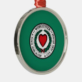 Vlag van Worcester, Massachusetts Metalen Ornament (Rechts)