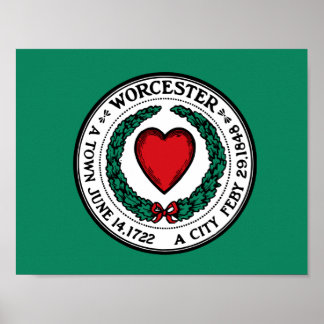 Vlag van Worcester, Massachusetts Poster
