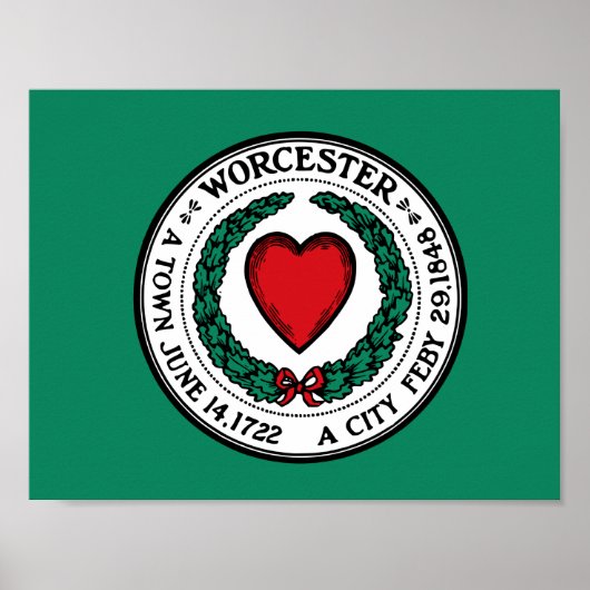 Vlag van Worcester, Massachusetts Poster (Voorkant)