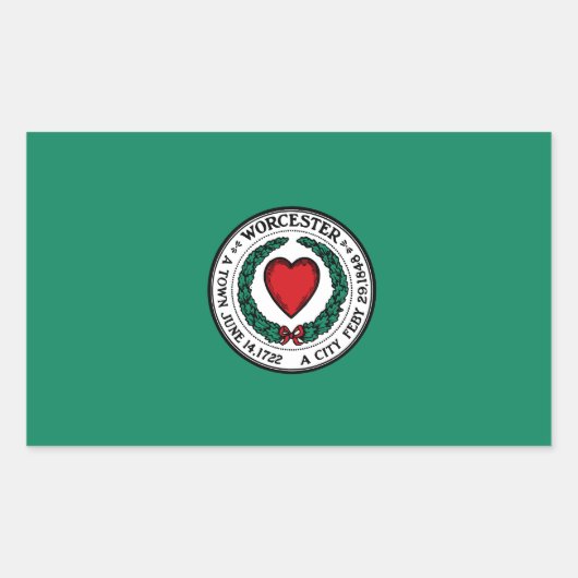 Vlag van Worcester, Massachusetts Rechthoekige Sticker (Voorkant)