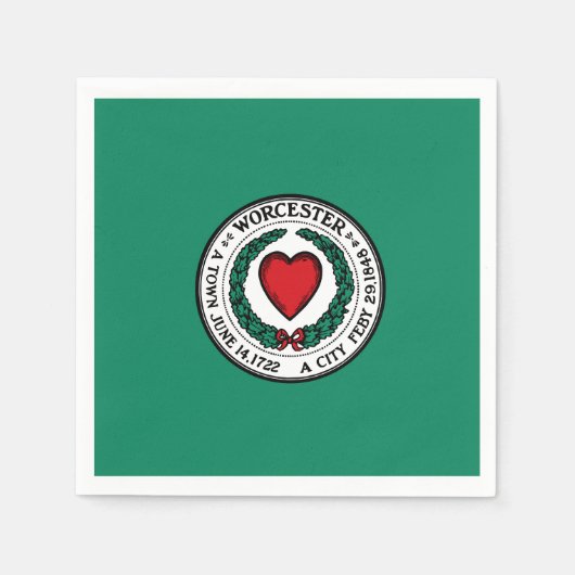 Vlag van Worcester, Massachusetts Servetten (Voorkant)