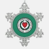 Vlag van Worcester, Massachusetts Tin Sneeuwvlok Ornament (Voorkant)