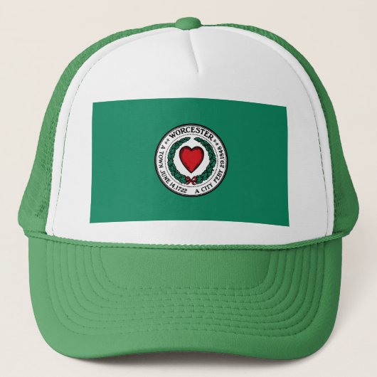 Vlag van Worcester, Massachusetts Trucker Pet (Voorkant)
