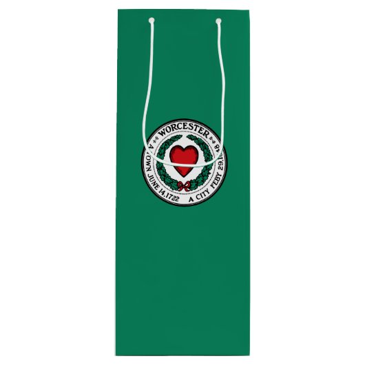 Vlag van Worcester, Massachusetts Wine Gift Bag Wijn Cadeautas (Voorkant)