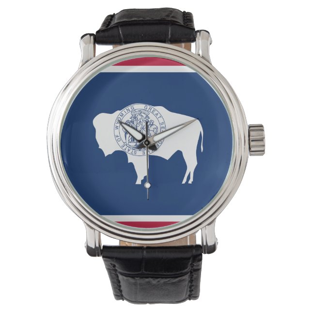 Vlag van Wyoming Horloge (Voorkant)