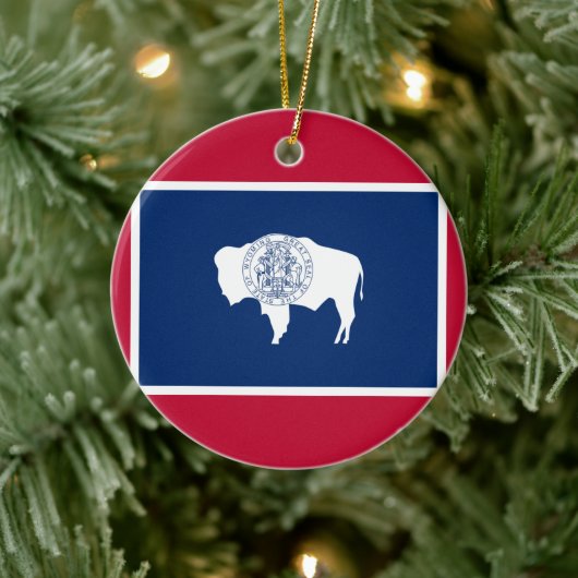 Vlag van Wyoming Keramisch Ornament (Boom)