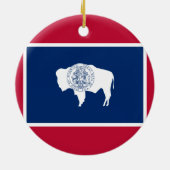 Vlag van Wyoming Keramisch Ornament (Achterkant)