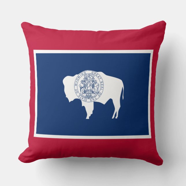 Vlag van Wyoming Kussen (Voorkant)