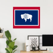 Vlag van Wyoming Poster (Thuiskantoor)