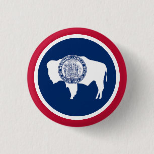 Vlag van Wyoming Ronde Button 3,2 Cm