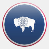 Vlag van Wyoming Ronde Sticker (Voorkant)