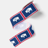Vlag van Wyoming Satijnen Lint (Achterkant)