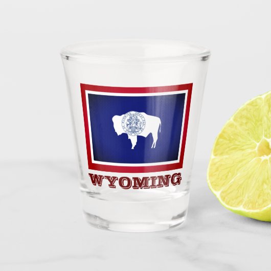 Vlag van Wyoming Shot Glas (Voorkant)