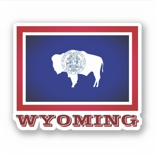Vlag van Wyoming Sticker (Voorkant)